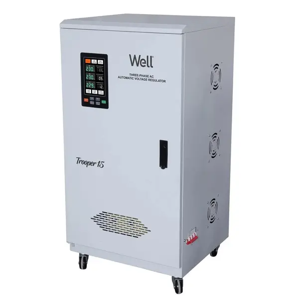 Stabilizator automat de tensiune trifazat Trooper 15KVA/12KW, Well - cu garantie conditionata prin proces verbal de punere in functiune