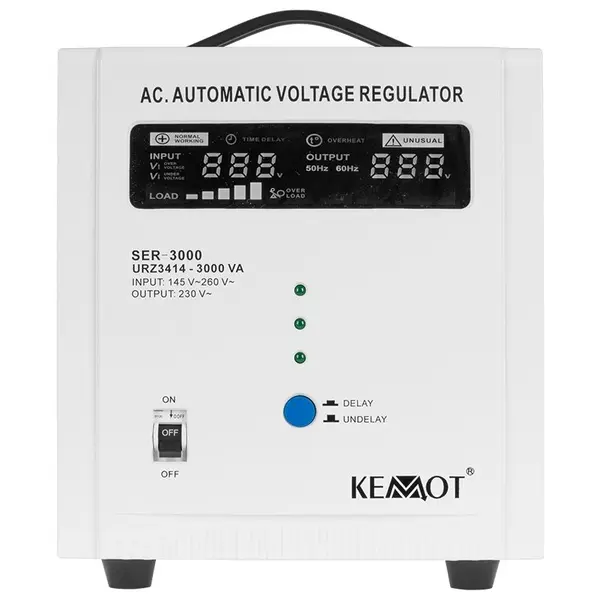 Stabilizator de tensiune automat 3000VA, transformator toroidal, ecran LED, KEMOT URZ3414