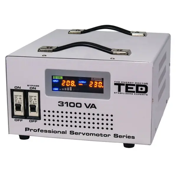 Stabilizator de tensiune cu servomotor 3100VA, intrare 140-270V, TED Electric