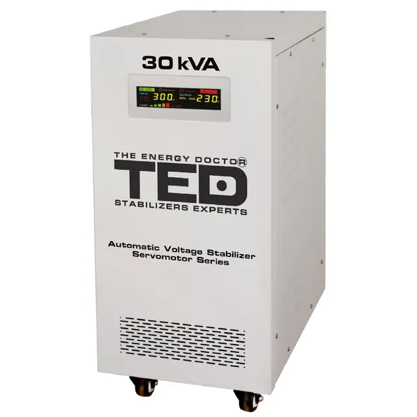 Stabilizator de tensiune monofazat cu servomotor, 30 kVA / 24 kW, TED Electric TED001962