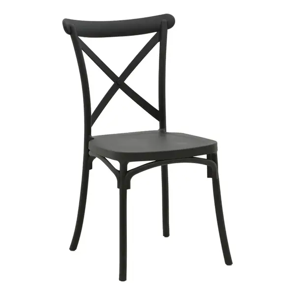 Stackable Crossie pakoworld pp chair black 43x53x88cm Scaun pliabil Stackable Crossie, material PP, negru, 43x53x88 cm