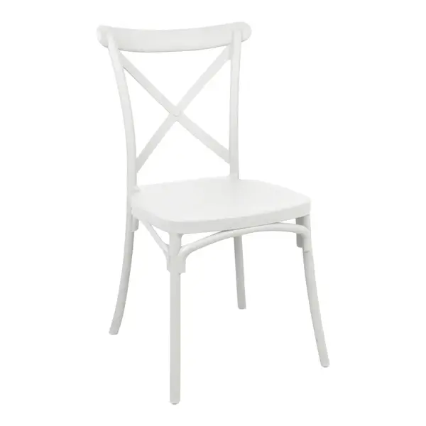 Stackable Crossie pakoworld pp chair white 43x53x88cm Scaun pliabil Stackable Crossie din plastic PP, alb, 43x53x88 cm