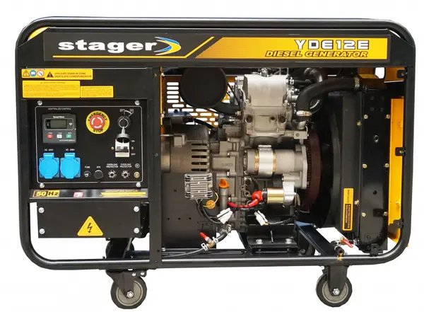 Stager YDE12E Generator open frame 10kW, monofazat, diesel, pornire la cheie