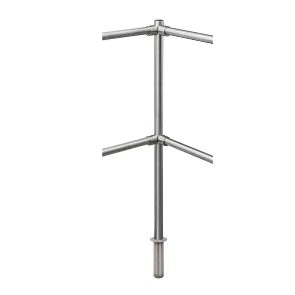 Stalp intermediar de colt pentru suport balustrada K-KISO, inox, ingropat