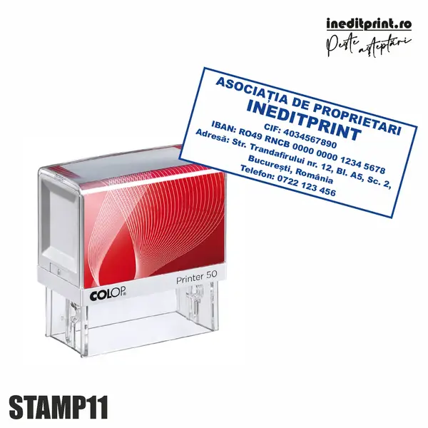 Stampila Printer STAMP11 - Asociatii de Proprietari Tus albastru, PRINTER 30