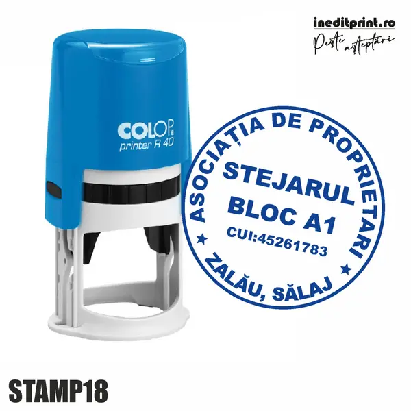 Stampila Printer STAMP18 - Asociatii de Proprietari Tus albastru, PRINTER 24