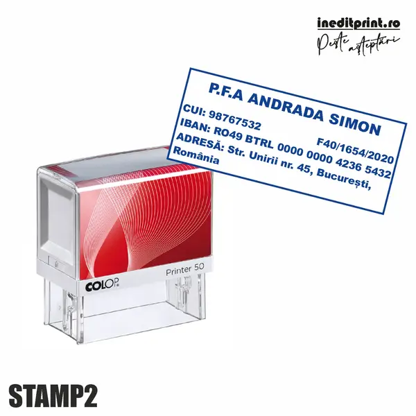 Stampila Printer STAMP2 - PFA Tus albastru, PRINTER 60