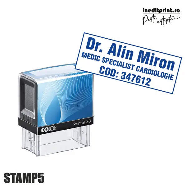 Stampila Printer STAMP5 - Medic Tus albastru, PRINTER 30