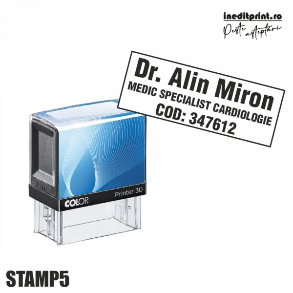 Stampila Printer STAMP5 - Medic Tus negru, PRINTER 30