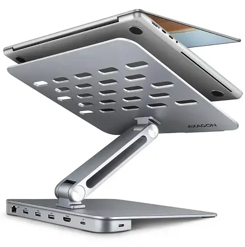 Stand Axagon HMC-STND cu HUB USB pentru laptop de 16inch (Argintiu)