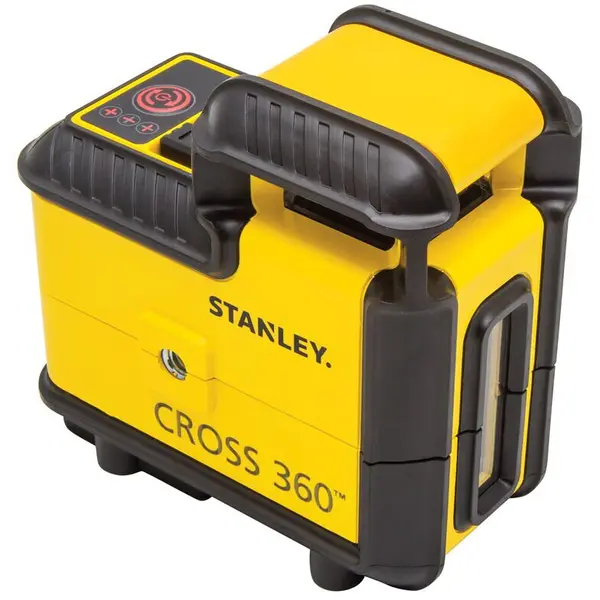 Stanley Laser Stanley STHT77640-1, nivela laser Cross 360°, cu linie in cruce, lumina rosie (630 nm), prindere trepied 1/4, 4x1.5V AA, ± 0.5mm/m, raza actiune 20m, trepied