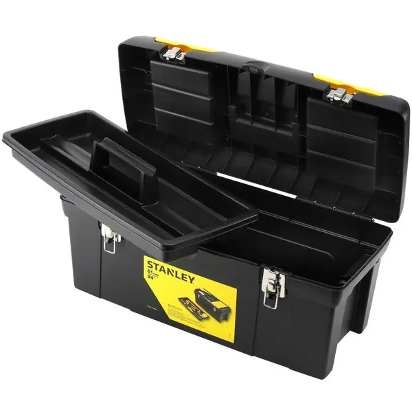 Stanley Stanley 1-92-067, cutie de depozitare 24 cu inchizatoare metalica, 2 organizatoare si tava