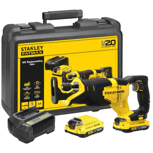 Stanley Stanley SFMCS300D2K-QW 18V V20 Reciprocating Saw - 2 x 2.0Ah Kitbox
