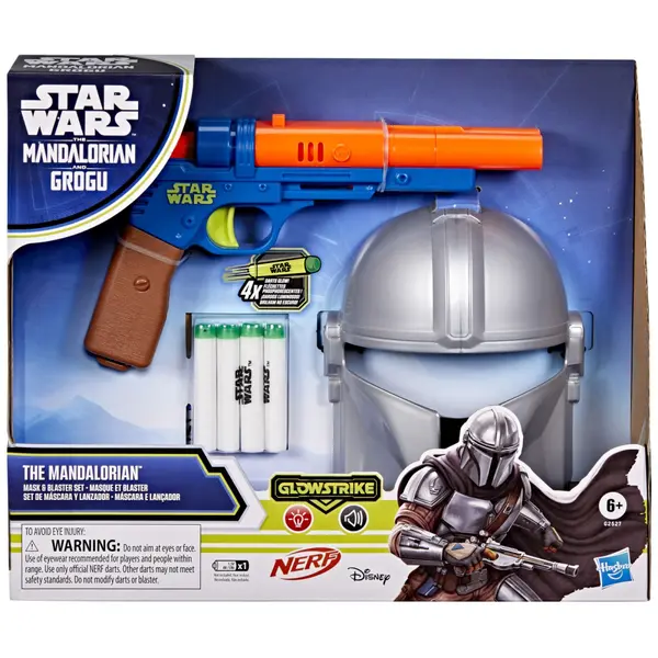 STAR WARS MANDALORIANUL SI GROGU SET BLASTER SI MASCA MANDALORIANUL CU LUMINI SI SUNETE