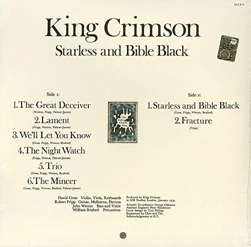 Starless And Bible Black - Vinyl | King Crimson