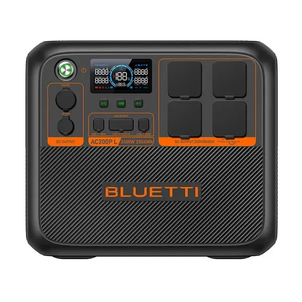 Statie de alimentare portabila Bluetti Premium AC200PL, Ecran LCD, 2400W, 2304Wh, LiFePO4, Putere de varf 2500W