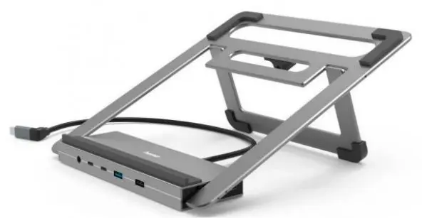 Stație de andocare pentru laptop Hama - Connect2office stand, 15.6'', gri