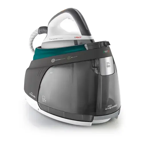 Statie de Calcat Polti La Vaporella XT120C, Talpa Aluminiu, 2350 W, 1.5 l, Boiler 8.5 Bar, Pompa 15 Bar, Functie Steam Pulse 600 gr (Alb/Verde)