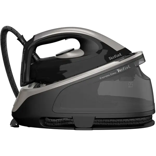 Statie de calcat Tefal Express Protect SV6140E0, 2200W, abur variabil 0-120 g/min, jet de abur 380 g/min, presiune 6 bar, rezervor 1.7L, functie Auto OFF, talpa Ceramic Xpress Glide, negru & gri