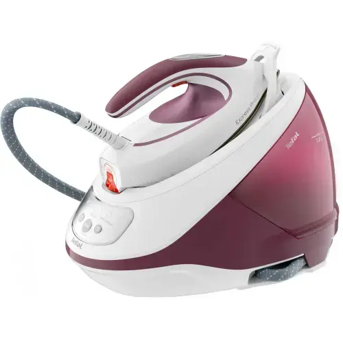 Statie de calcat Tefal Express Protect SV9201E0, 2800W, talpa Durilium Airglide, 7.5 bari, jet de abur 530 g/min, rezervor apa 1.8L, colector anticalcar, alb/mov