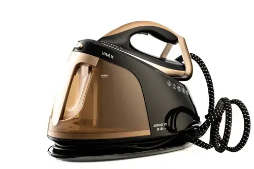 Statie de calcat VIVAX IRS-8015B BGL Infinity Pro, 2400 W, termostat reglabil (Negru/Auriu)