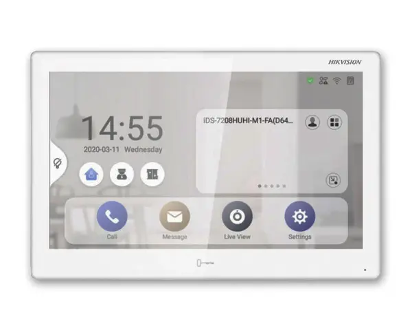 Statie de control pentru videointerfon/supraveghere/alarma, 10.1 Inch, WiFi, Hikvison DS-KH9510-WTE1(B)