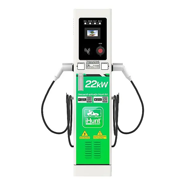 Statie de incarcare cu monetizare iHunt EV StandUP AC 22 kW 2 x Type 2 - Integrare iHuntEV