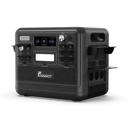 Statie de incarcare portabila Fossibot F2400, 2400W, 2048Wh, 640000mAh, Ecran LCD, lanterna LED, 4 x USB-C, 2 x USB-A (Negru)