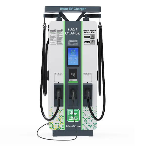 Statie de incarcare ultra rapida cu monetizare iHunt EV DC 50KW + AC 22KW, 2 x CCS2 - Integrare iHuntEV