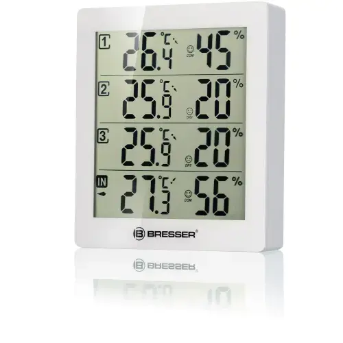 Statie meteo BRESSER Temeo Hygro Quadro, Alb