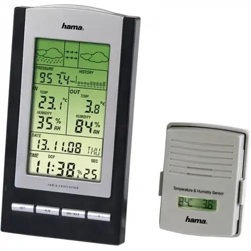 Statie meteo Hama EWS-800, Negru/Argintiu