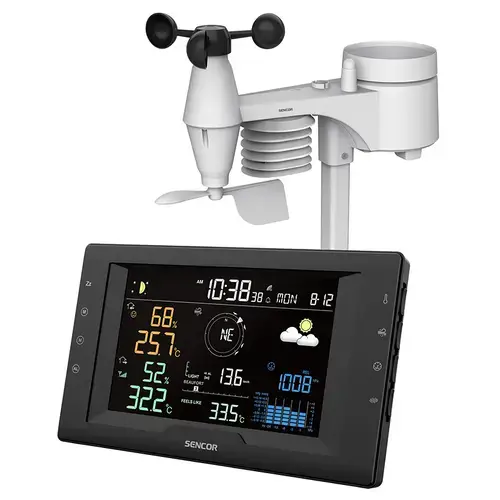 Statie meteo profesionala SENCOR SWS9400 5in1, Wi-Fi, Ecran 5.7inch (Negru)