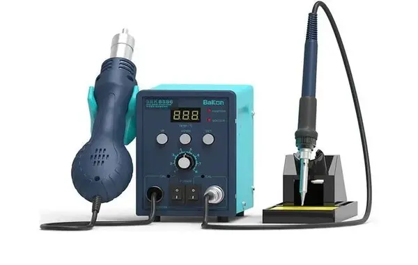 Statie service de lipit cu fludor si aer cald 2 in 1, letcon 60W, suflanta aer cald 700W, Bakon BK8586