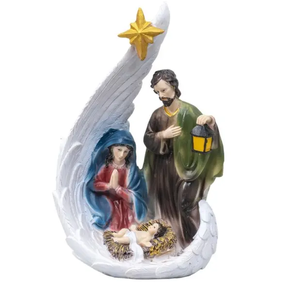 Statueta Decorativa, Model Familia Sfanta, Rasina, Inaltime 25 cm