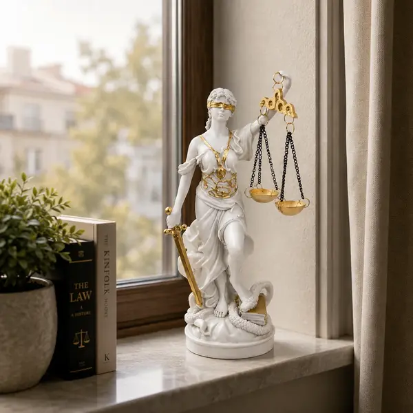 Statueta Decorativa Zeita Justitiei Themis 20cm Simbol Dreptate Echilibru