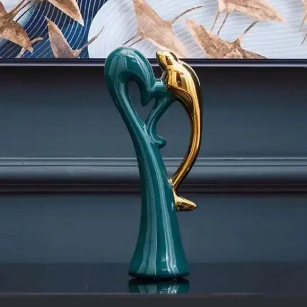 Statuetă Morello - Bird Green & Gold, 24 х 10.5 х 6.5 cm