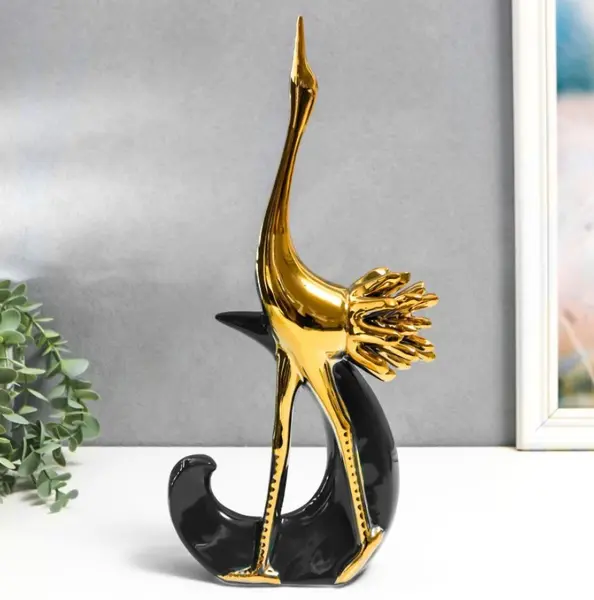 Statuetă Morello - Flamingo Black & Gold, 34 х 12 х 7.5 cm