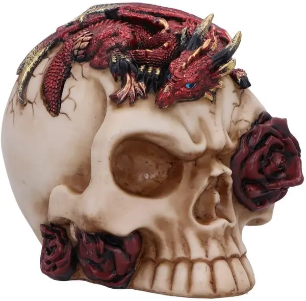 Statuetă Nemesis Now Adult: Dragons - Rose Flame, 12 cm