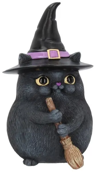 Statuetă Nemesis Now Adult: Gothic - Lucky Black Cat, 12 cm