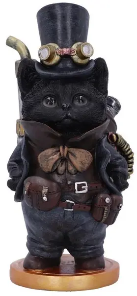 Statuetă Nemesis Now Adult: Steampunk - Steamsmith's Cat, 19 cm