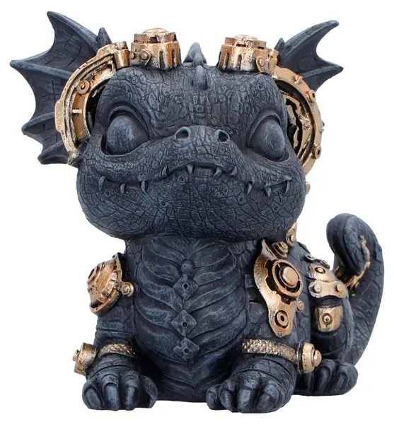 Statuetă Nemesis Now Fantasy: Dragons - Gearling (Negru), 14.6 cm
