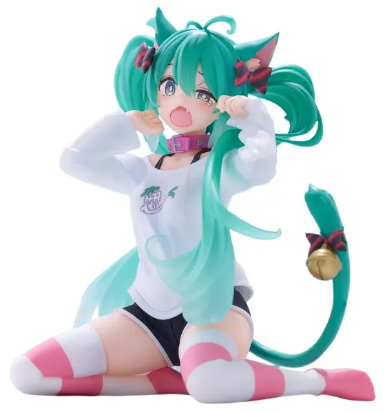Statuetă Taito Animation: Hatsune Miku - Miku cu urechi de pisică (Tricou), 13 cm
