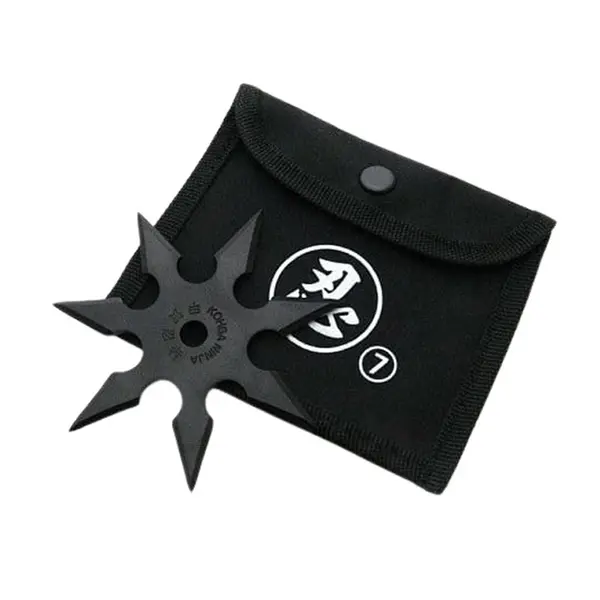 Stea de aruncat DEPOX , Ninja Warrior, 7 colturi, metalic, negru, 9.5 cm