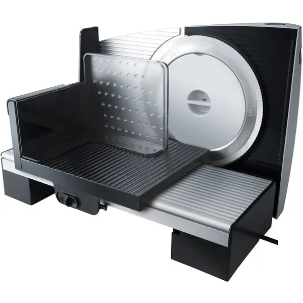 Steba Feliator electric universal de alimente Steba, AS200, multifunctional, lama inox 170 mm, ajustare grosime feliere pana la 15 mm, carcasa rezistenta, Inox-Negru