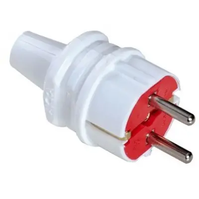 Stecher Schuko Starke ST01401, 16A 2P+E drept alb