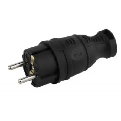 Stecher Schuko Starke ST01430, cauciuc 16A 2P+E IP44 negru