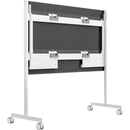 STEELCASE Carucior pentru tabla interactiva Steelcase Roam Collection, dimensiune ecran: 85, pentru Microsoft Surface Hub 2S 85, Alb arctic-Gri Microsoft