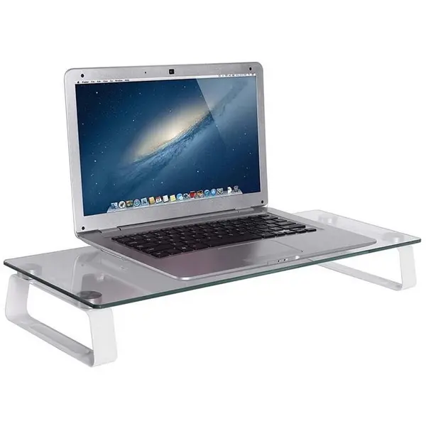 Stell Suport pentru monitor de birou din sticla Stell SOS 5000, Alb
