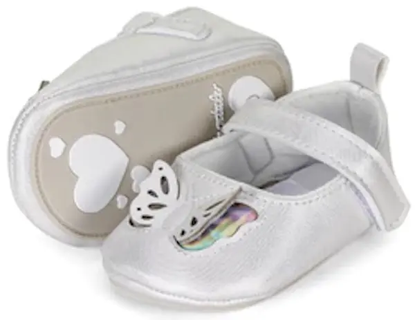 Sterntaler Summer Baby Booties - Cu fluturi, mărimea 15/16, 4-6 luni, alb