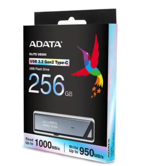 Stick USB A-DATA UE800, 256GB, USB-C (Gri)